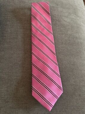 Beau Brummel SOHO Men’s Luxury Tie Pink Diagonal Stripes